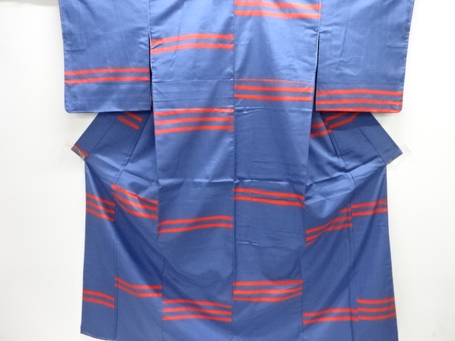 JAPANESE KIMONO / UNUSED KIMONO ENSEMBLE / SILK / HAND WOVEN TSUMUGI / STRIPE